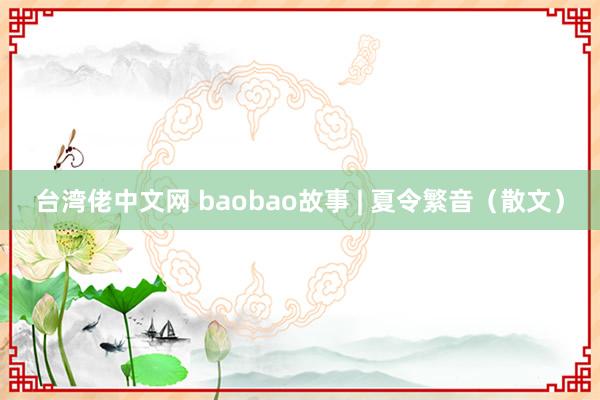 台湾佬中文网 baobao故事 | 夏令繁音（散文）