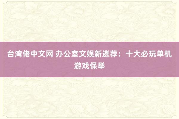 台湾佬中文网 办公室文娱新遴荐：十大必玩单机游戏保举